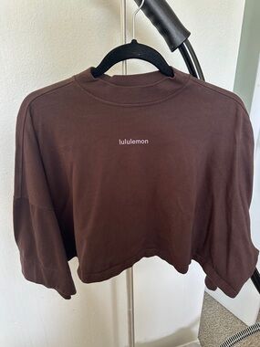 lululemon athletica Brown Cropped Mock Neck Top